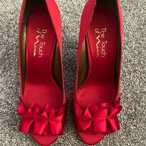 Touch of Nina Scarlet Peep-Toe Heels